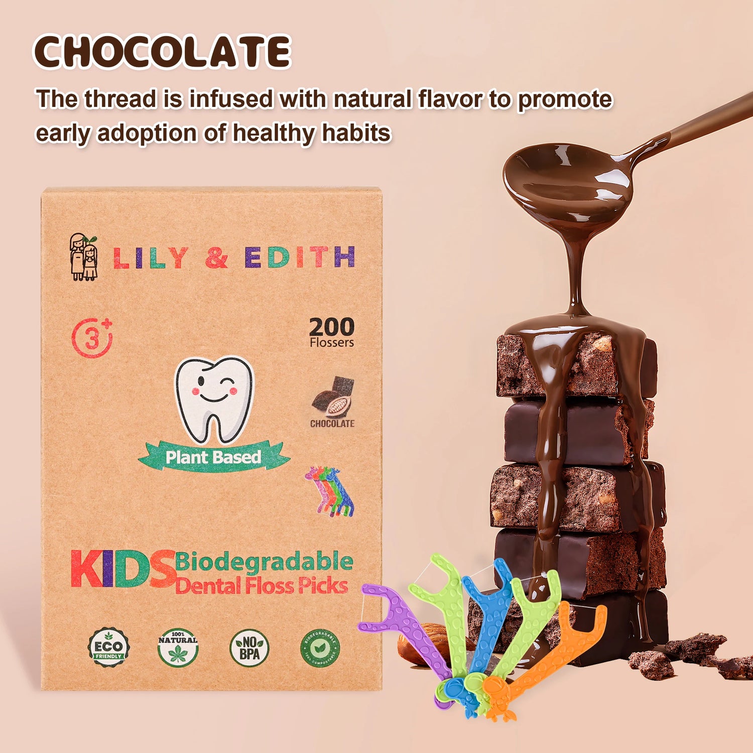 Kids Biodegradable Dental Floss Picks