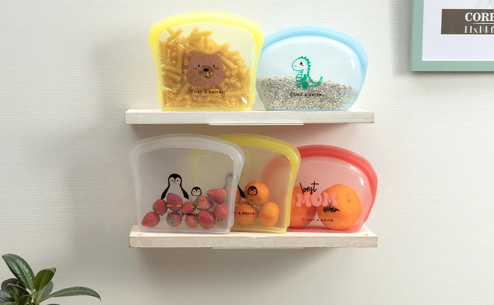 reusable silicone food storage bags